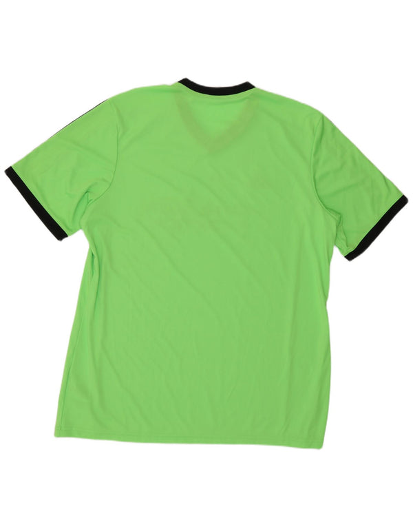 Adidas Uomo Climalite Graphic T-shirt Top XL Verde Colourblock Poliestere