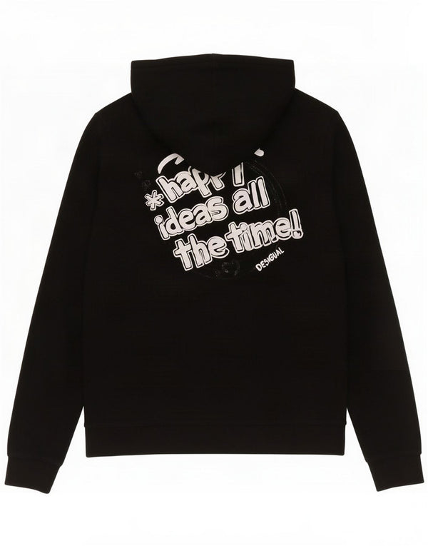 Desigual Felpa con cappuccio e zip reversibile per ragazze 13-14 anni Nero floreale