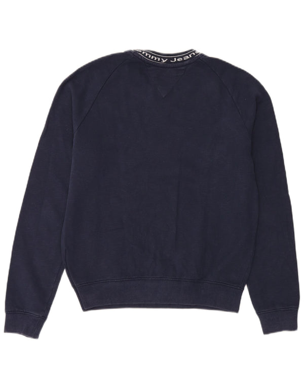 Felpa grafica da donna Tommy Hilfiger Maglione UK 16 Large Blu Navy