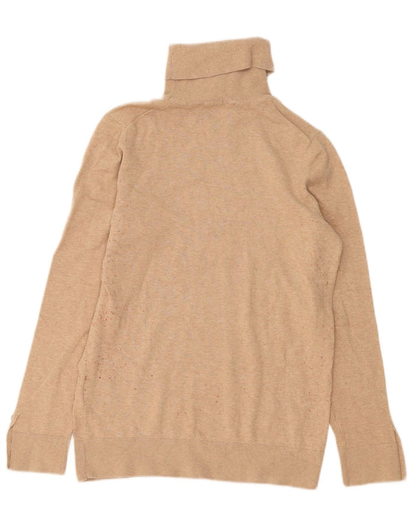 Maglione maglione a collo alto da donna Tommy Hilfiger UK 12 Cotone beige medio