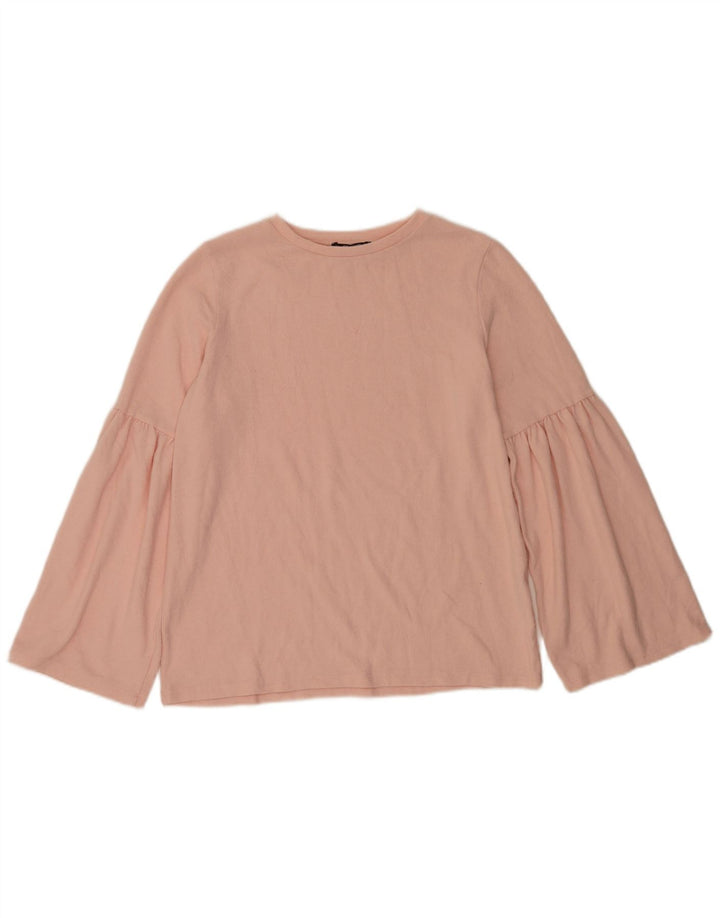 Camicetta a maniche lunghe Zara Trafaluc da donna UK 14 Poliestere rosa medio