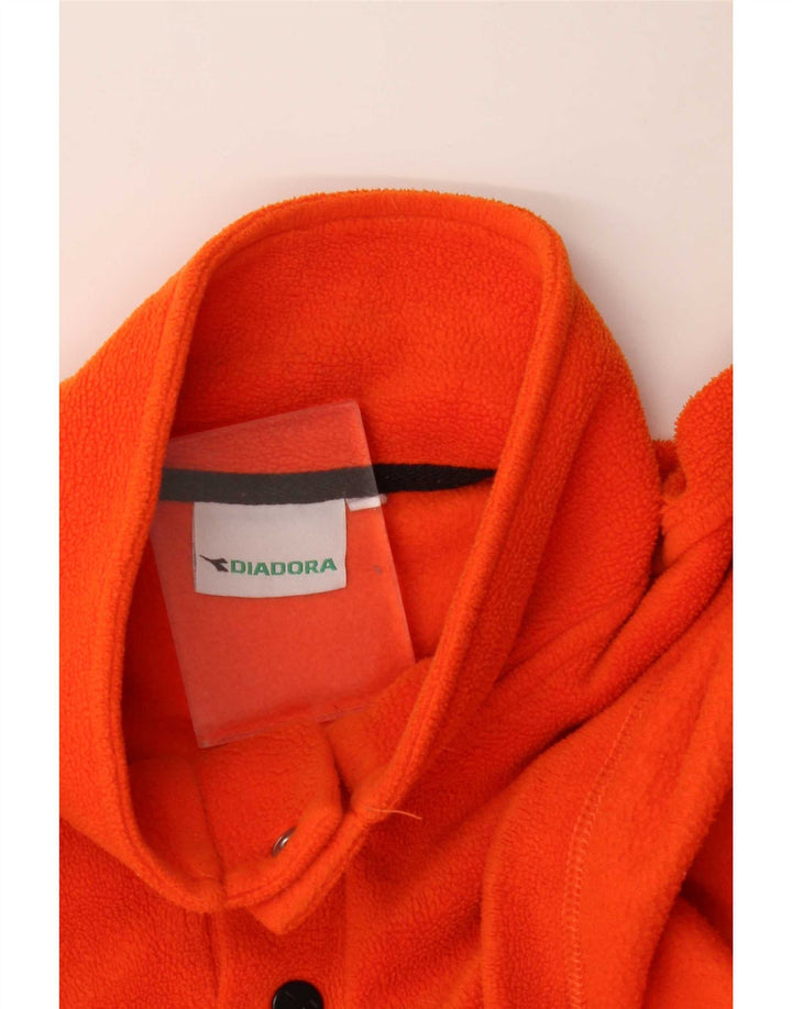 Maglione in pile da uomo Diadora con bottoni e collo XL arancione