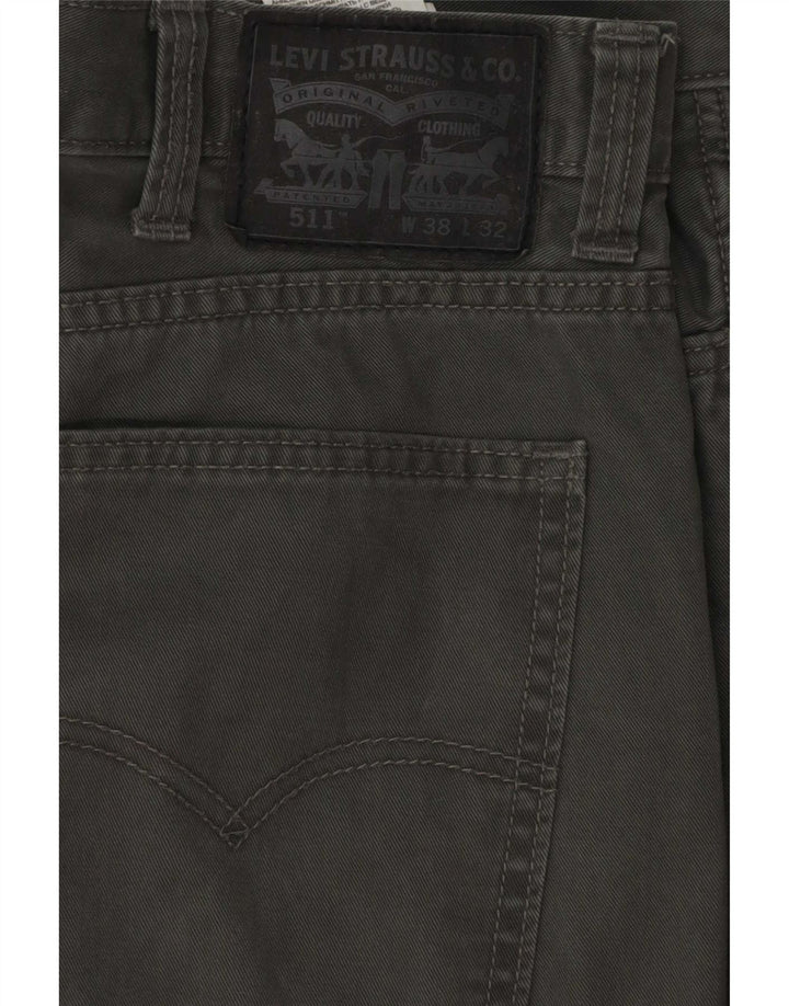 Levi's Uomo 511 Pantaloni Casual Slim W38 L32 Cotone Grigio