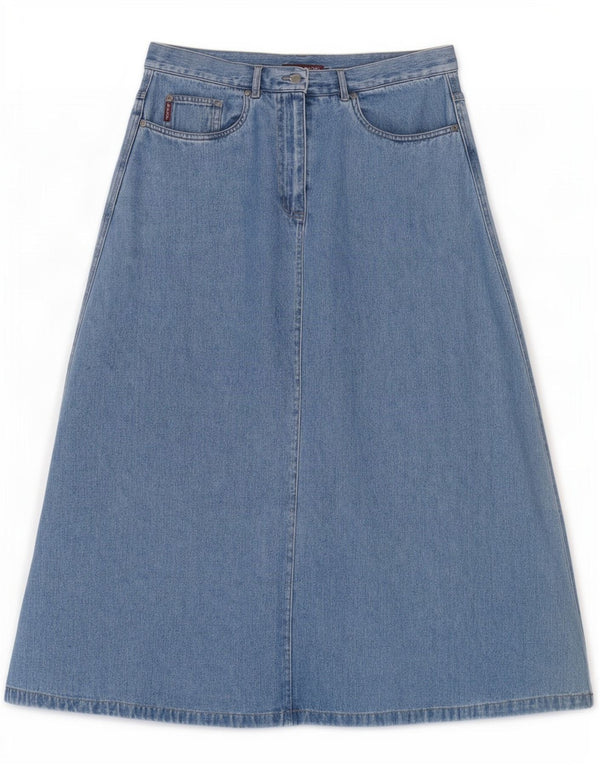 Successivo Gonna di jeans a vita alta da donna UK 10 piccola W24 cotone blu