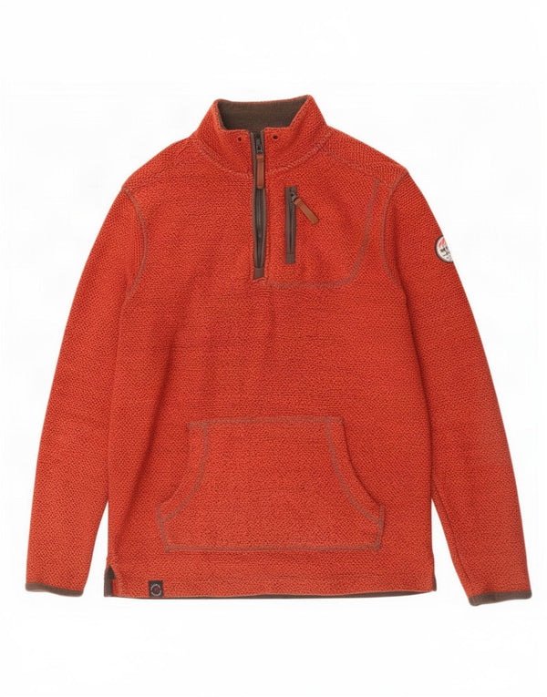 Felpa con zip grafica da uomo Weird Fish, maglione grande, cotone arancione