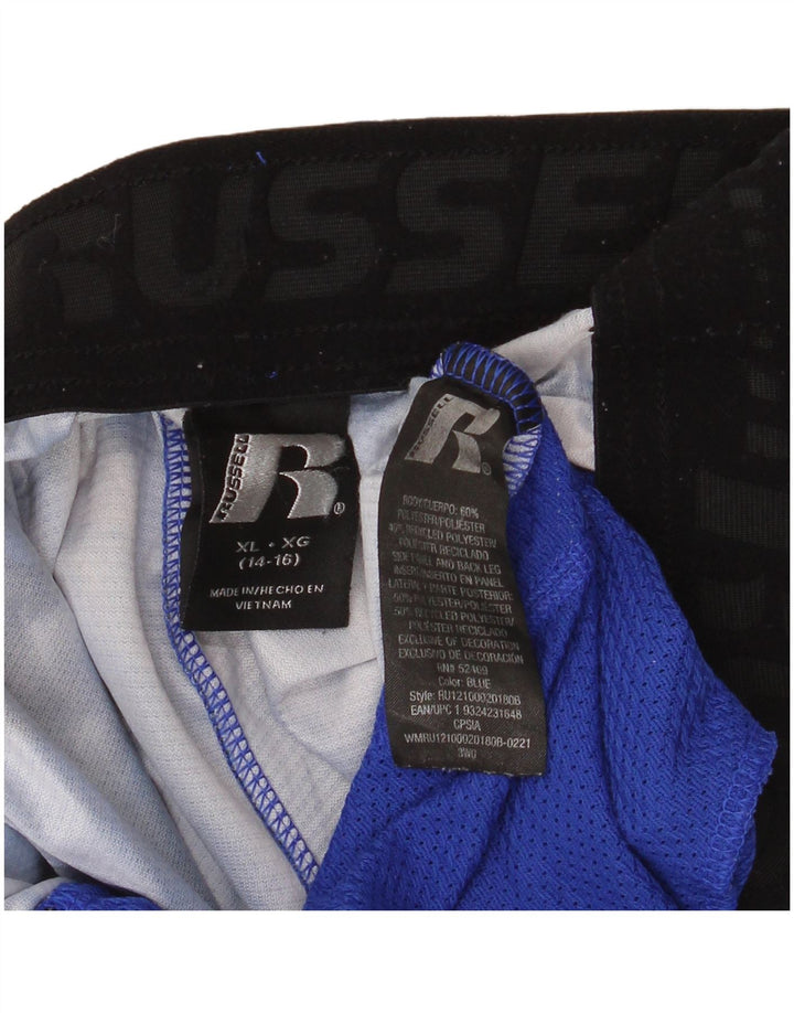 Pantaloncini sportivi da ragazzo Russell Athletic 14-15 anni XL Poliestere mimetico blu