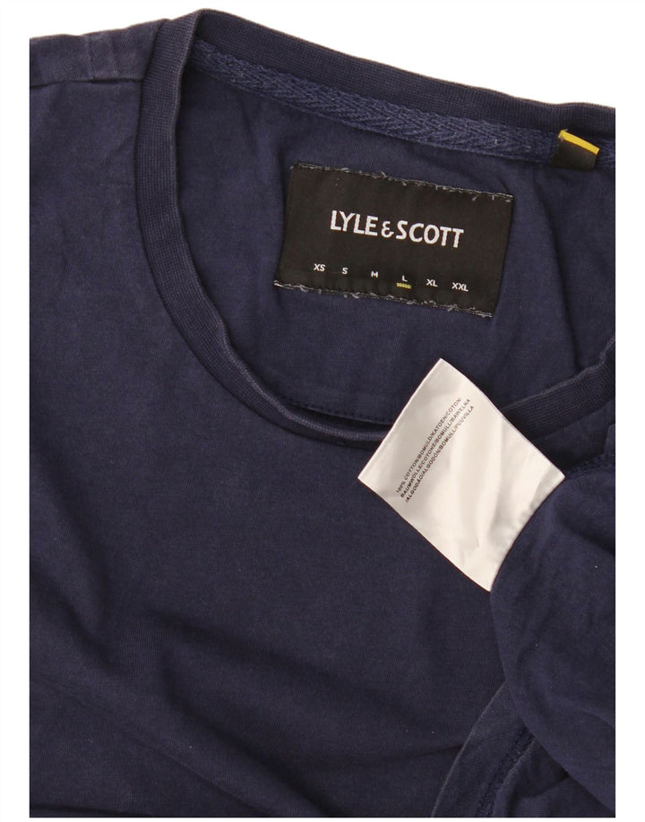 T-shirt da uomo Lyle & Scott Top grande in cotone blu navy