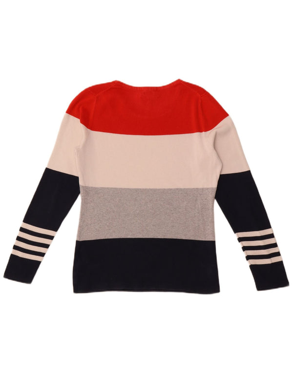 Maglione maglione con scollo a barca da donna Tommy Hilfiger UK 14 medio multicolore