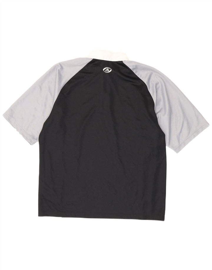 Polo Adidas da uomo grande in poliestere color block nero