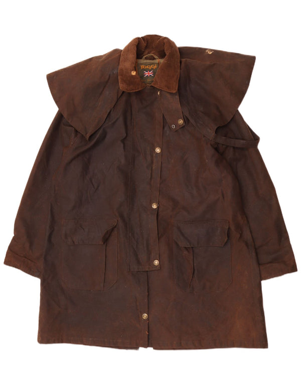 Soprabito oversize in cotone cerato da donna Toggi UK 16 grande marrone
