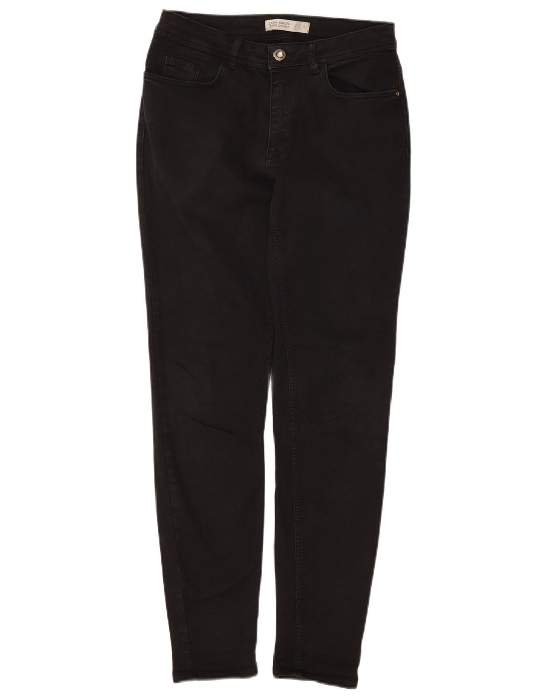 Jeans skinny da donna ZARA EU 38 piccoli W28 L28 neri