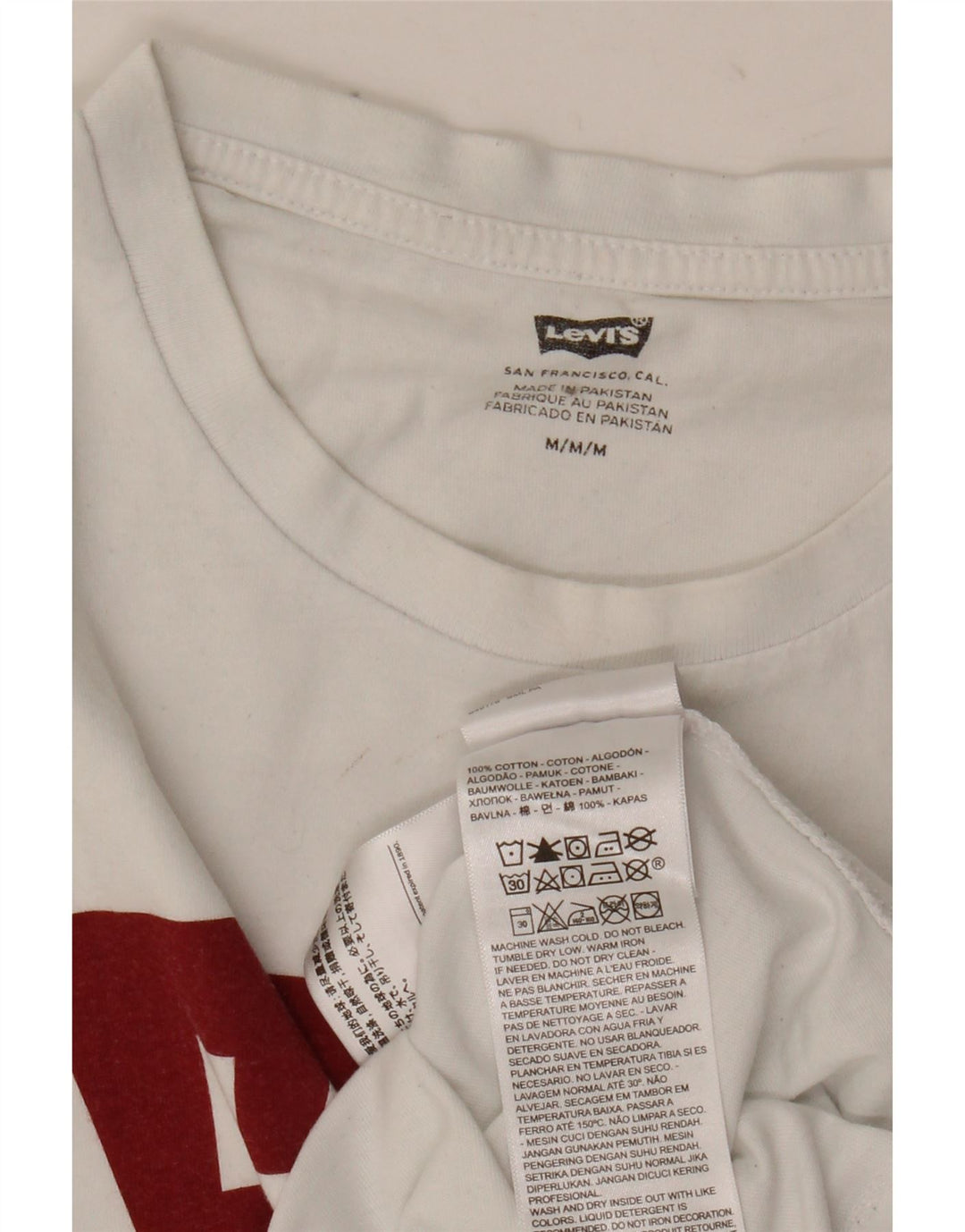 T-shirt grafica da uomo LEVI'S Top in cotone bianco medio