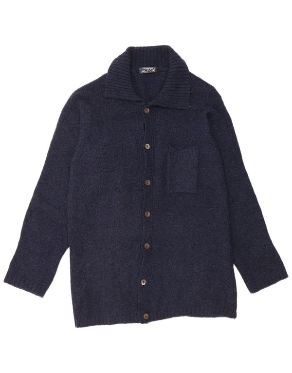 Maglione Cardigan Uomo Trussardi Large Blu Navy in Lana Merino