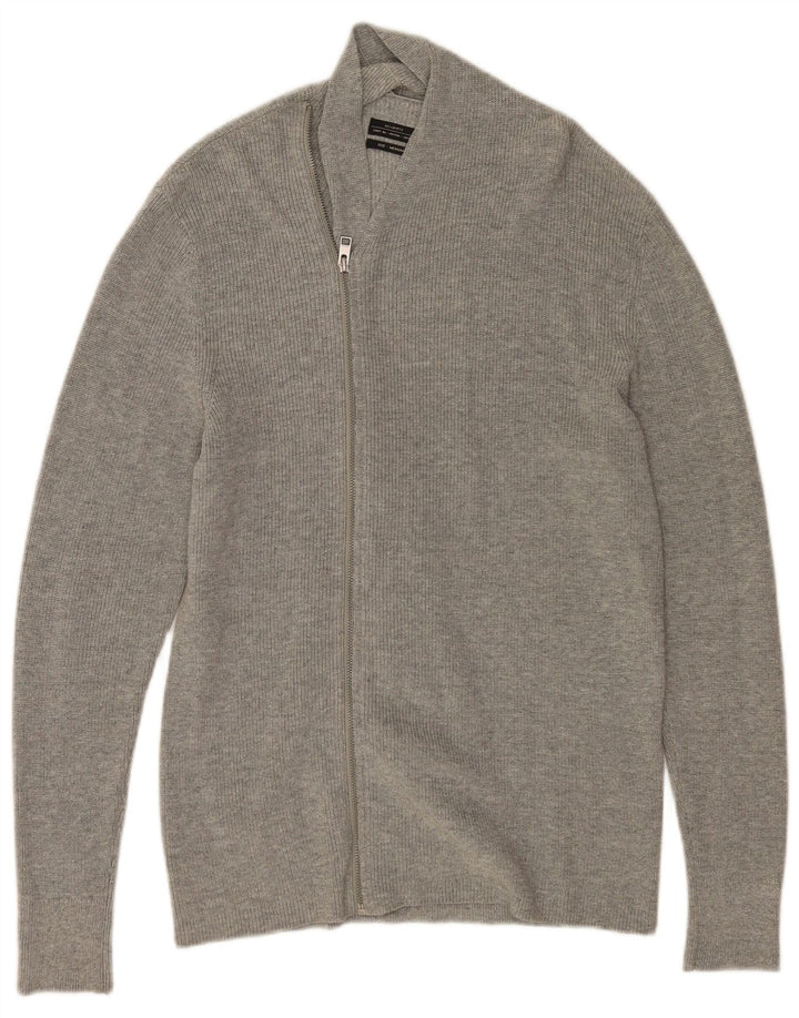 Maglione cardigan da uomo All Saints in cotone grigio medio