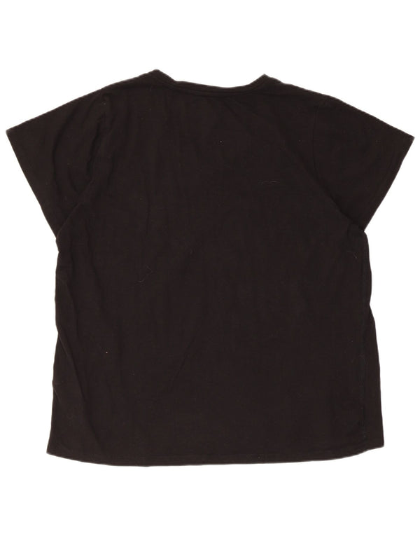 T-shirt regolare a maniche corte da donna Dkny UK 18 XL cotone nero