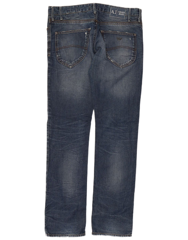 Jeans slim invecchiati da uomo Armani W33 L33 in cotone blu