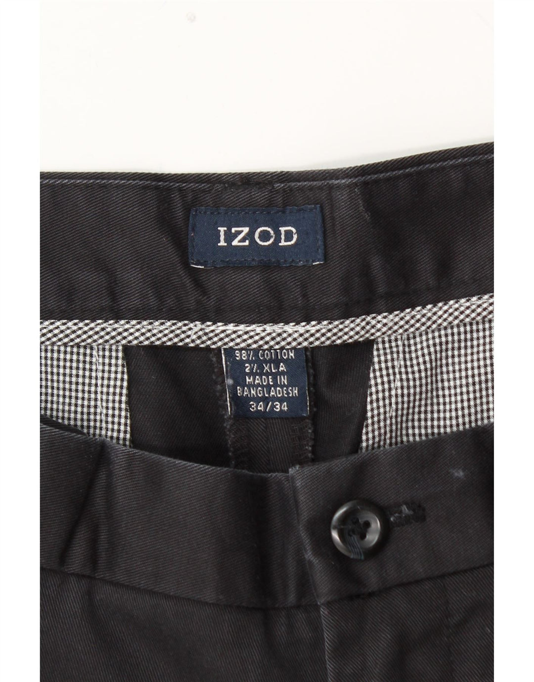 Pantaloni chino dritti da uomo IZOD W34 L34 cotone blu navy