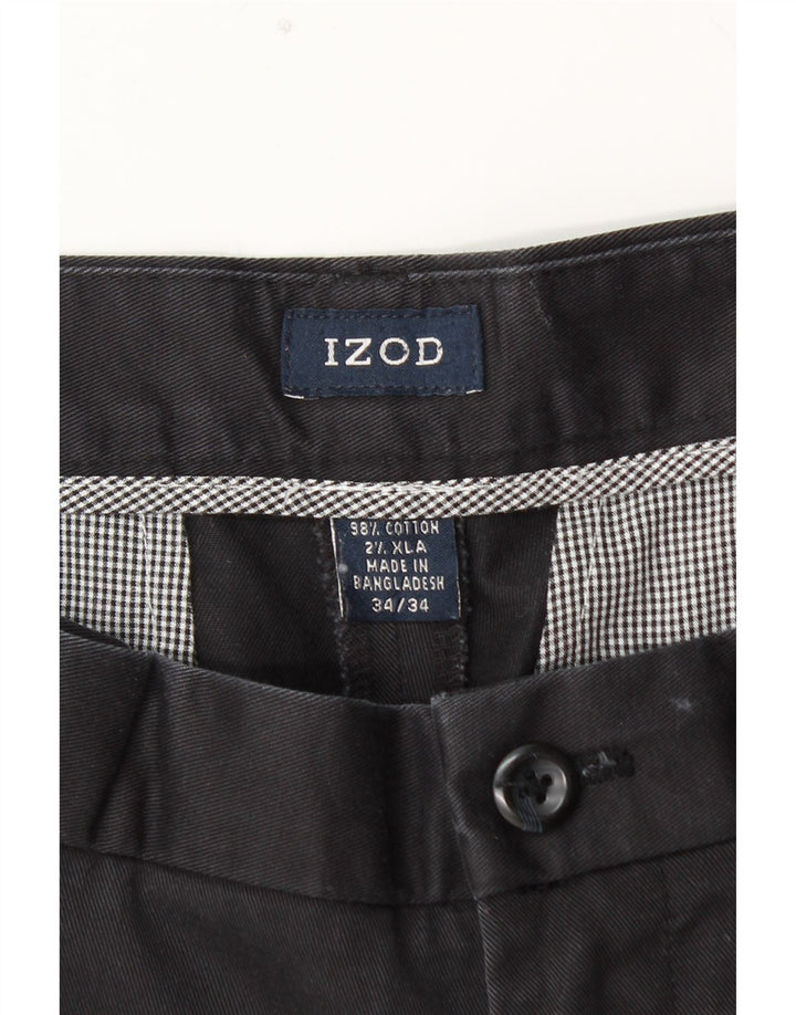 Pantaloni chino dritti da uomo IZOD W34 L34 cotone blu navy