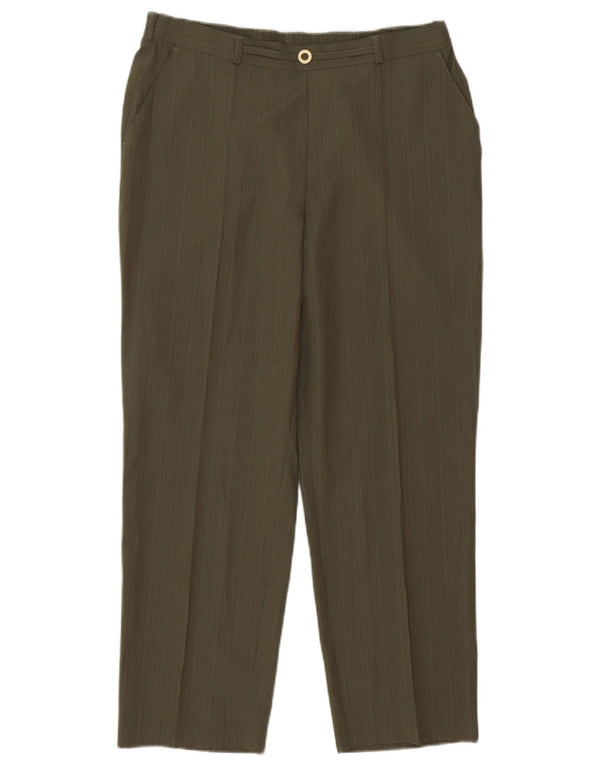 Pantaloni casual da donna Marks & Spencer UK 14 Large W32 L26 a righe kaki