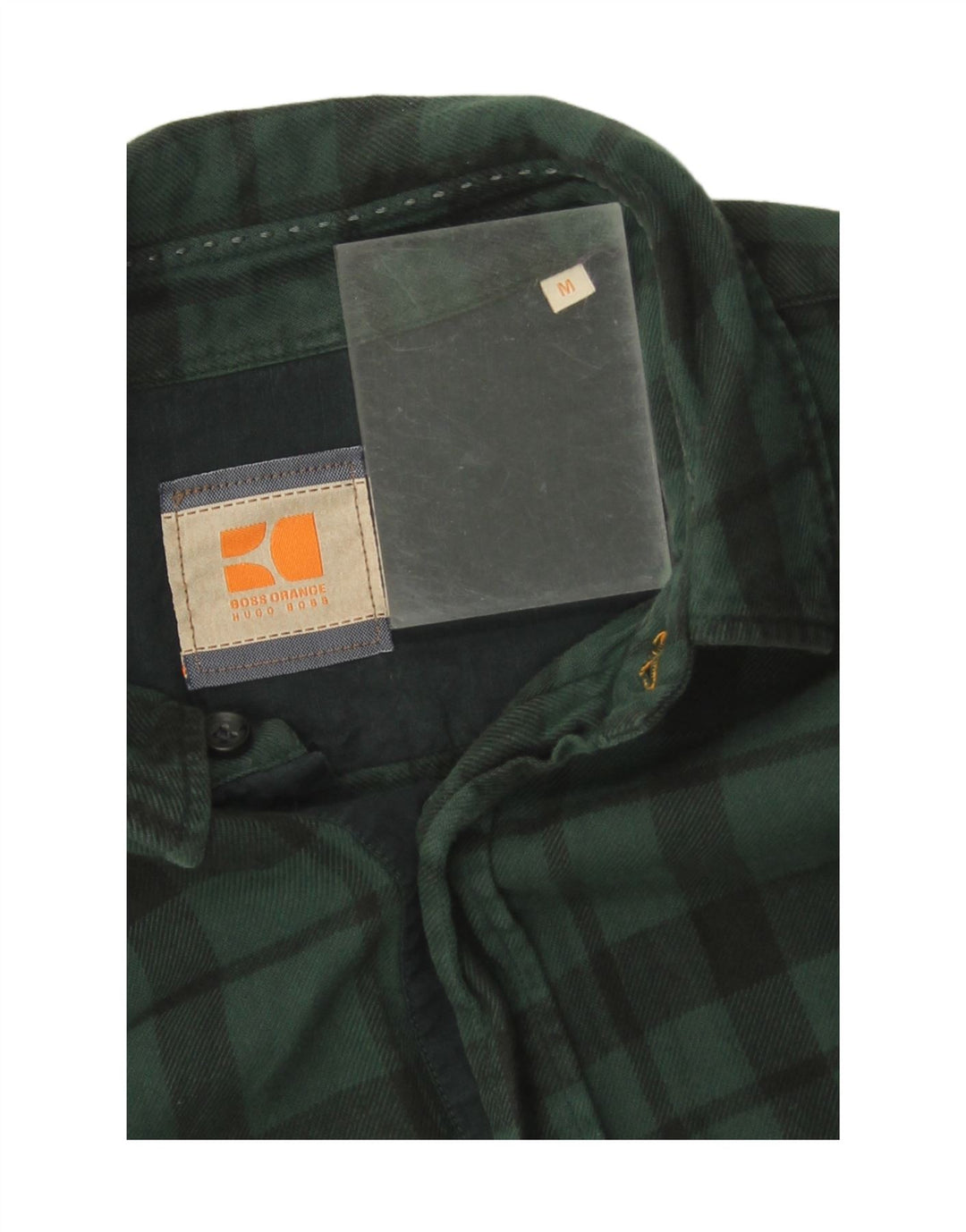 Camicia da uomo in flanella Hugo Boss in cotone a quadri verde medio