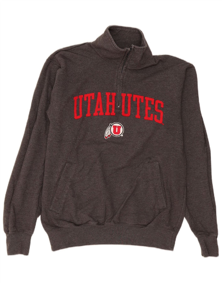 Felpa grafica Champion da uomo Utah Utes, grigio medio chiazzato