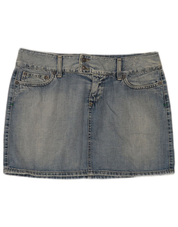 Gonna mini denim da donna Benetton IT 44 media W32 blu cotone