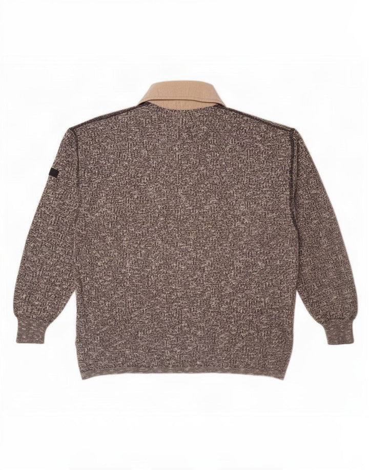 Maglione maglione collo alto da uomo Marz IT 50 cotone screziato grigio medio