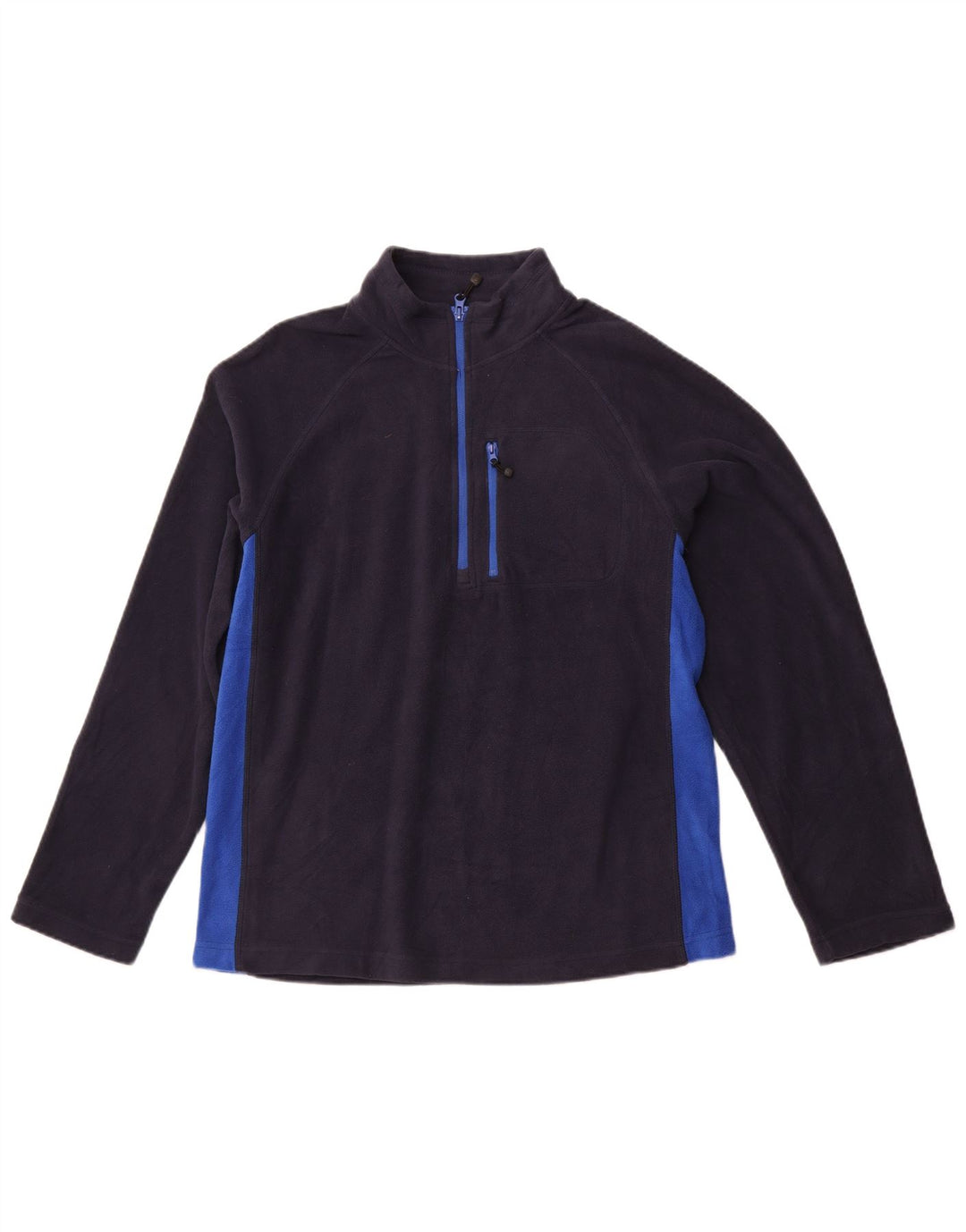 Maglione in pile da uomo STARTER con collo e zip UK 38/40 Medium Blu Navy Colorblock