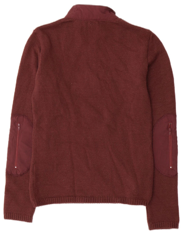 Maglione da donna FILA con collo con zip, UK 12, lana marrone medio medio