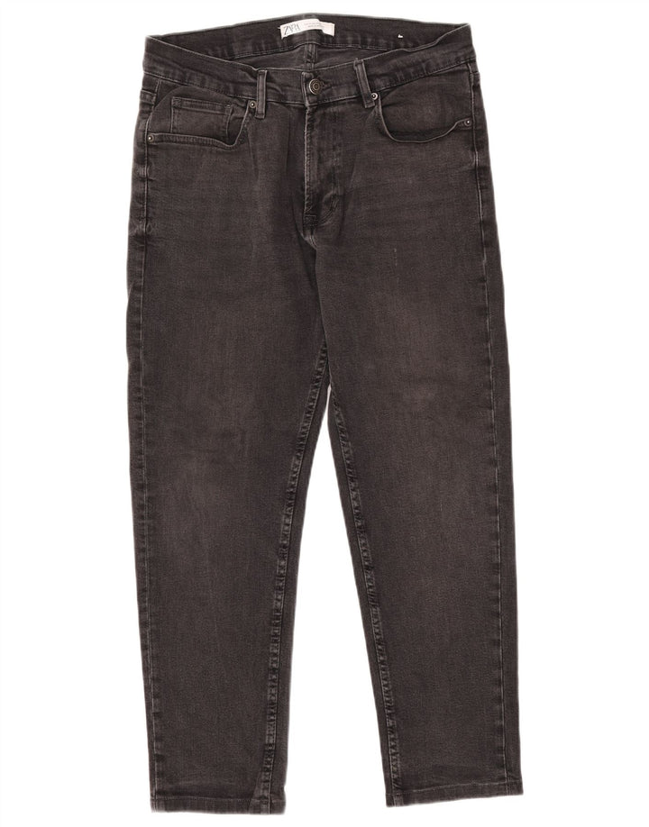 Jeans slim da uomo Zara EU 44 Large W34 L26 cotone nero
