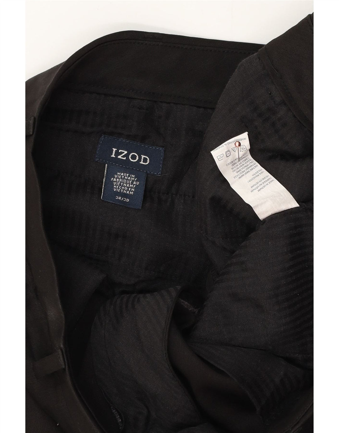 Pantaloni chino dritti da uomo IZOD W34 L30 poliestere nero