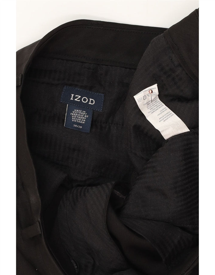 Pantaloni chino dritti da uomo IZOD W34 L30 poliestere nero