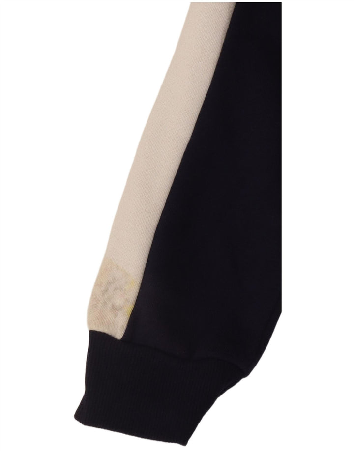 Felpa Fila da uomo con grafica con zip e collo, maglione piccolo blu navy color block
