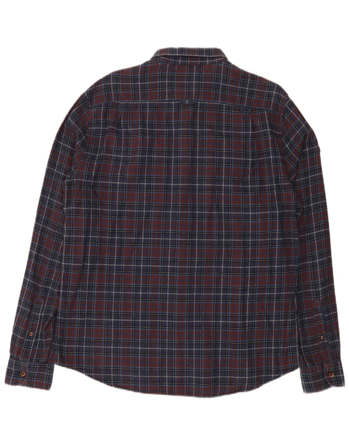 Camicia da uomo in flanella vestibilità regolare Superdry 2XL blu navy a quadri