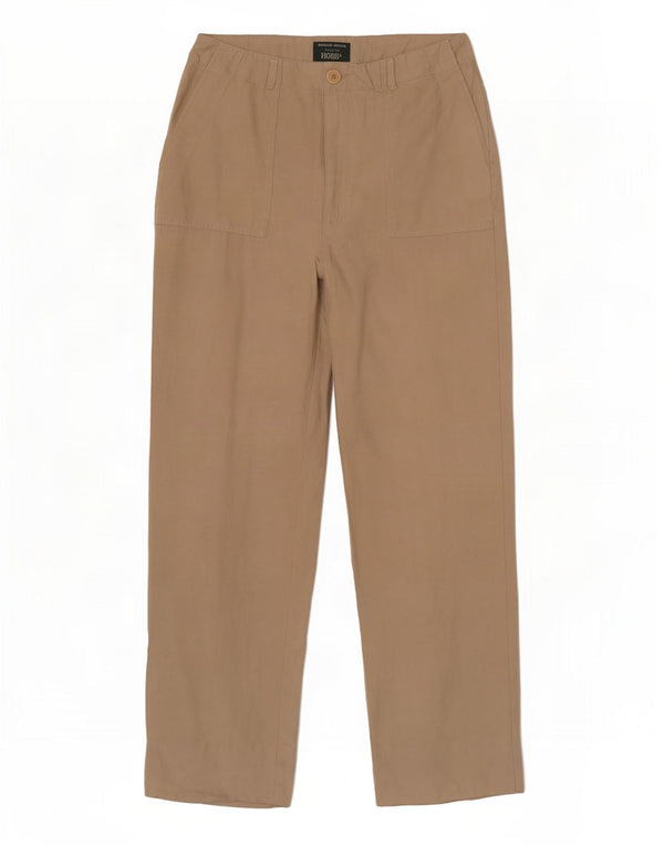 Pantaloni chino dritti da donna Hobbs UK 10 piccoli W26 L29 seta beige