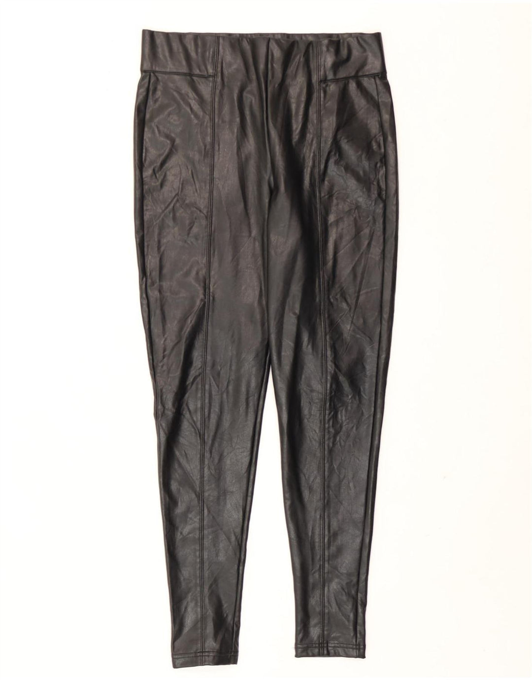 Leggings in ecopelle da donna Marks & Spencer UK 12 poliestere nero medio
