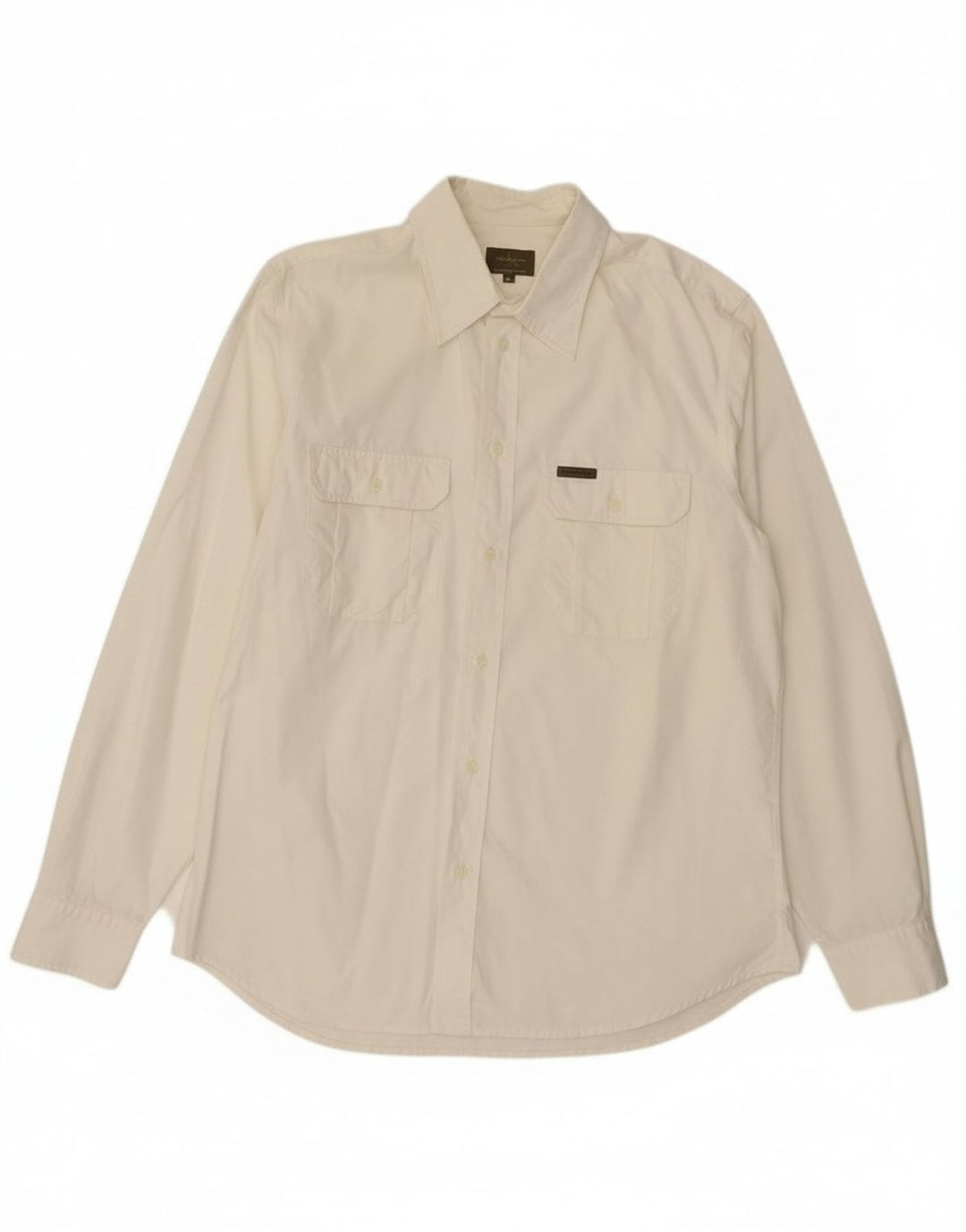 Camicia da uomo Calvin Klein XL in cotone bianco sporco