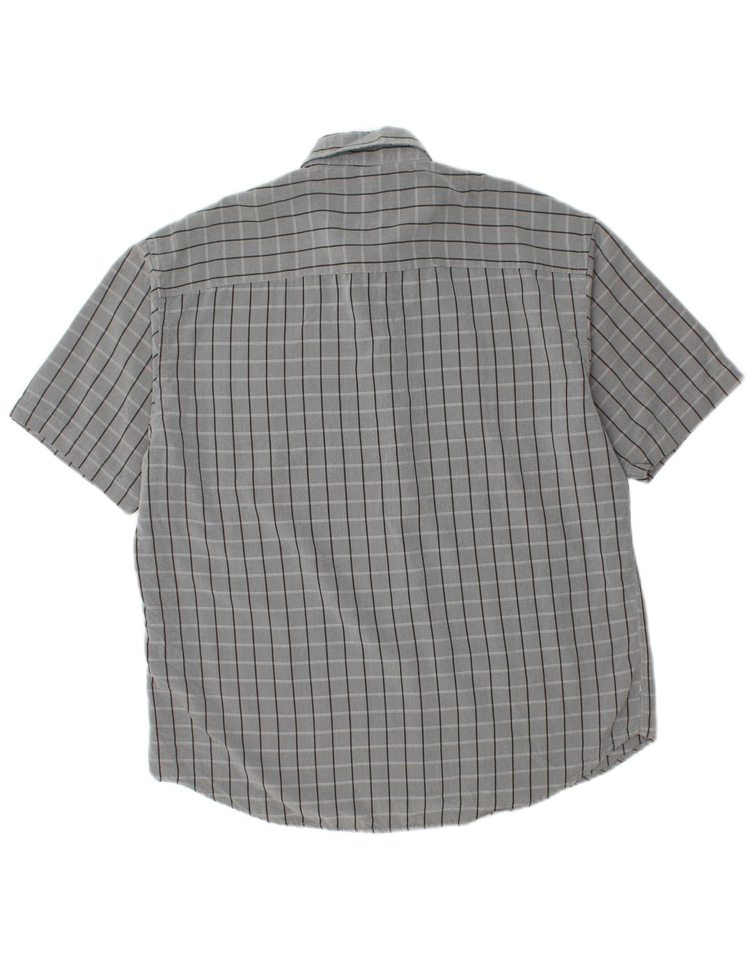 Camicia a maniche corte da uomo Pierre Cardin XL poliestere a quadri grigio