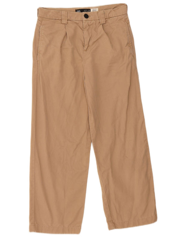 Pantaloni chino con pegging Zara per ragazzi 9-10 anni W25 L21 Lyocell beige