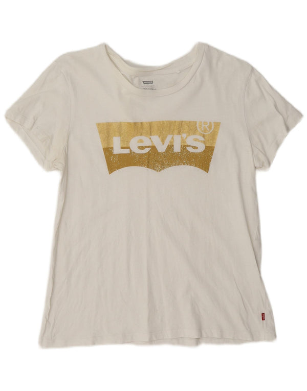 T-shirt grafica da donna Levi's Top UK 14 Medium White