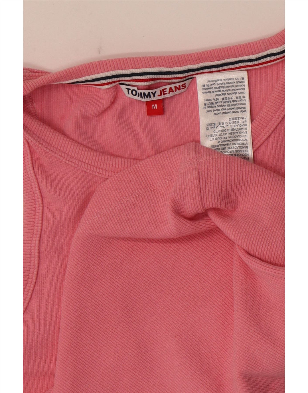 Top corto da donna Tommy Hilfiger UK 12 cotone rosa medio