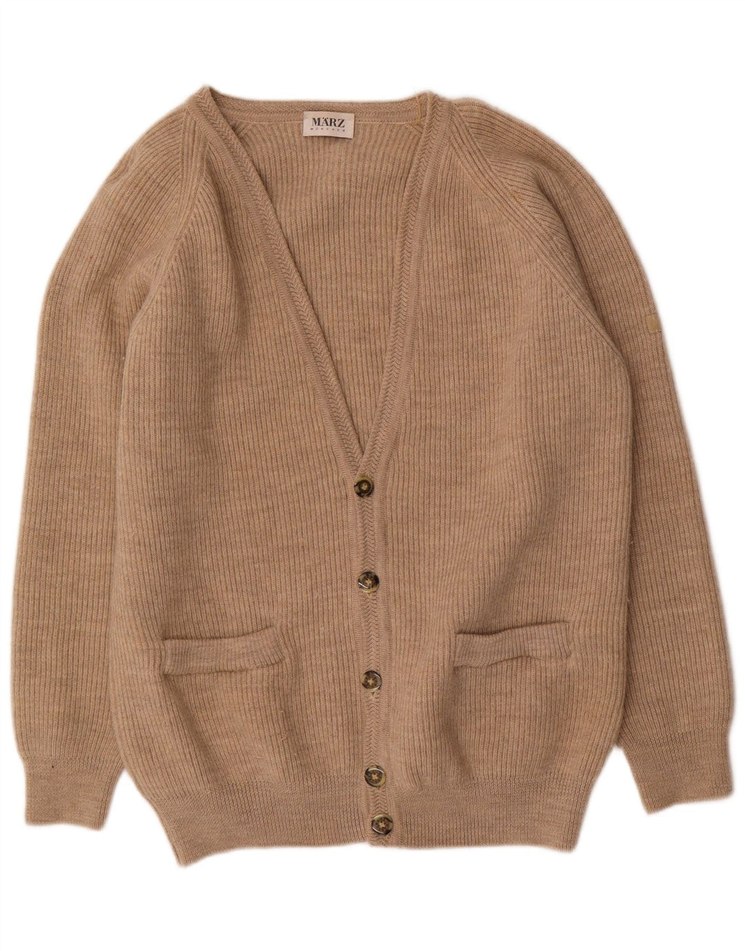 Maglione cardigan ampio da uomo Marz piccolo in lana beige