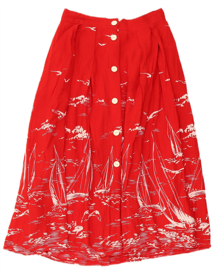 VINTAGE Womens Abstract Pattern A-Line Skirt W26 Small  Red