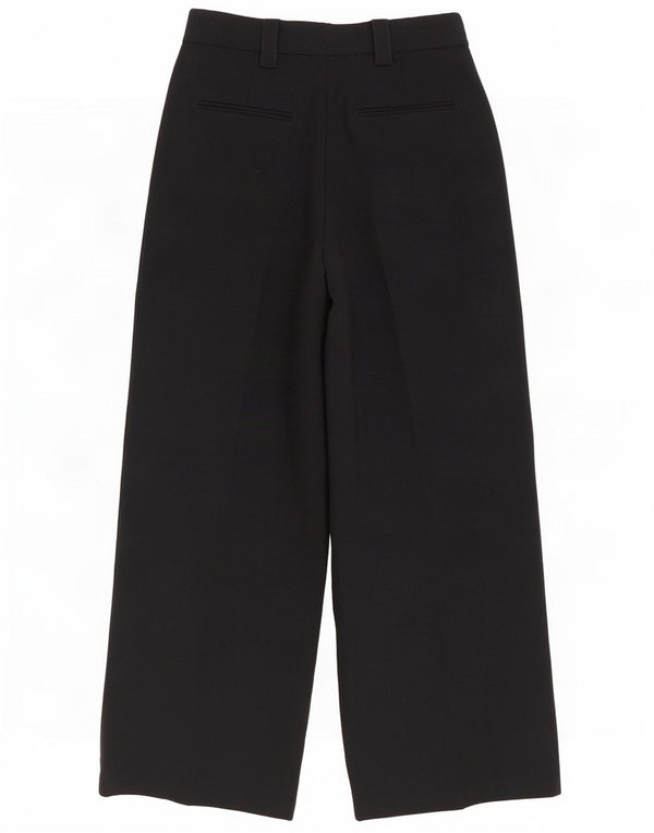 Pantaloni da abito a vita alta da donna Marks & Spencer UK 12 Medium W30 L29 Nero