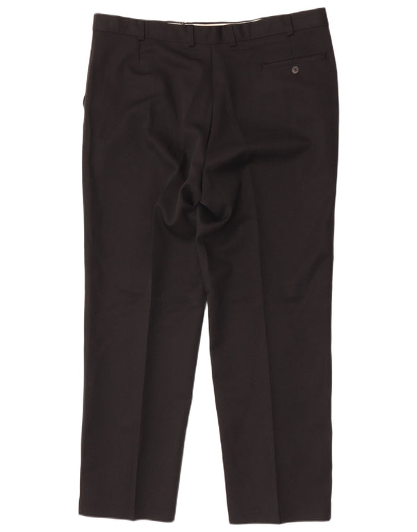 Pantaloni chino dritti da uomo Marks & Spencer W38 L29 poliestere nero