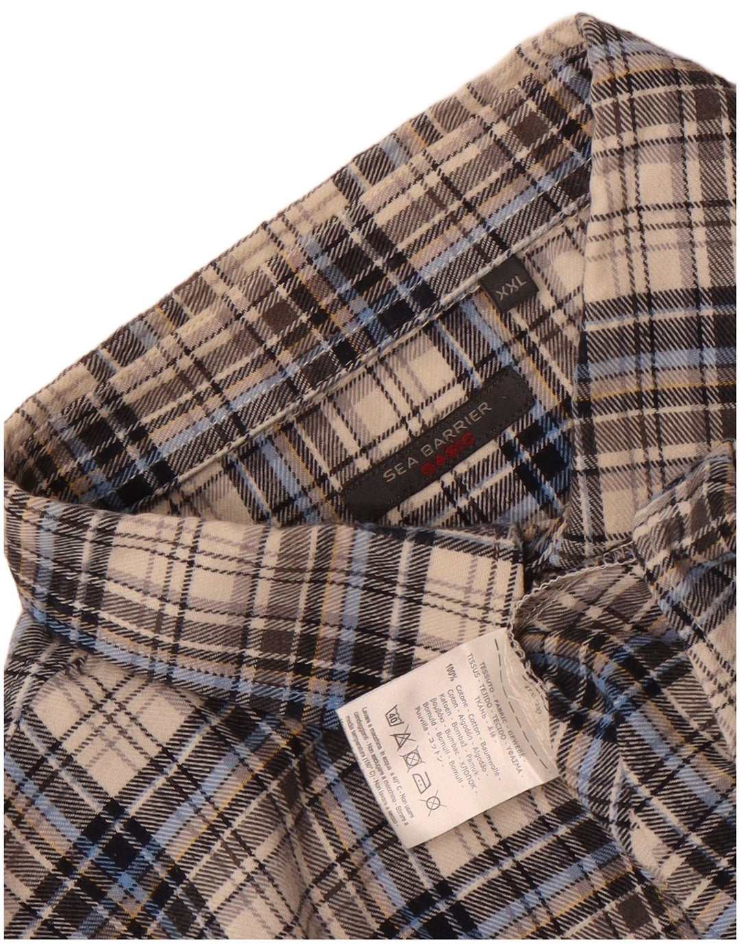 Camicia in flanella da uomo Sea Barrier 2XL Cotone a quadri grigio