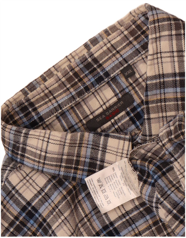 Camicia in flanella da uomo Sea Barrier 2XL Cotone a quadri grigio