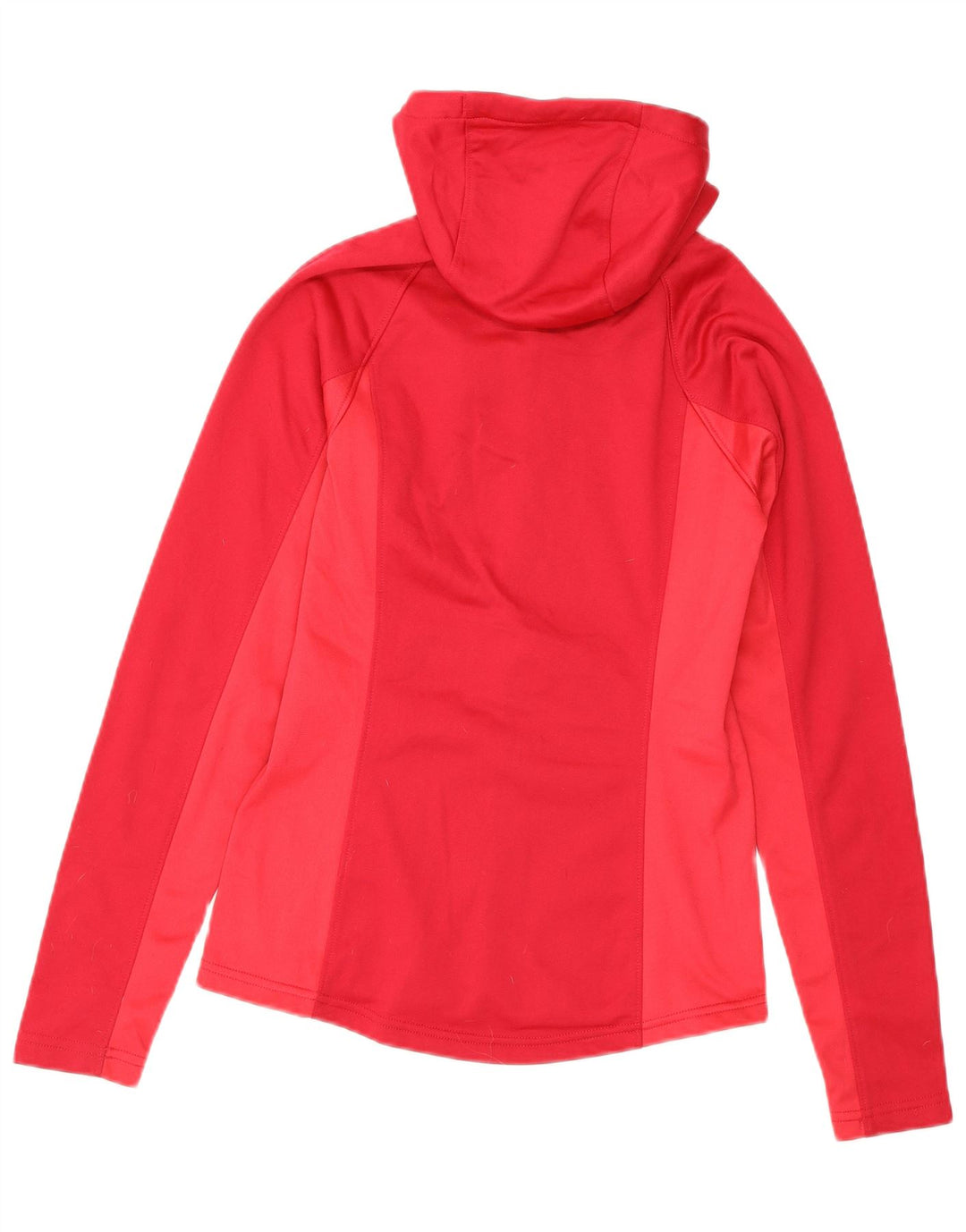THE NORTH FACE Felpa con cappuccio e zip da donna UK 6 XS Poliestere rosso a blocchi di colore