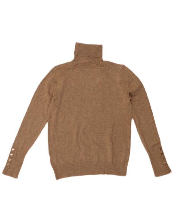 Maglione ZARA da donna con collo alto e collo alto UK 12 Viscosa beige medio