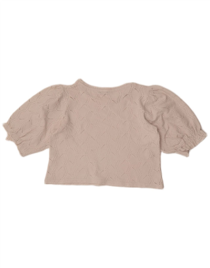 Top corto da donna Zara in camicetta UK 12 cotone bianco medio